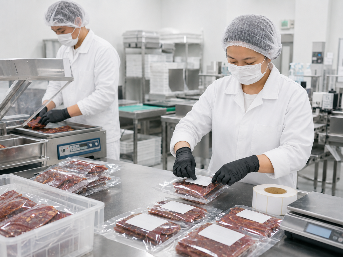 產品分裝、封口、包裝與貼標作業